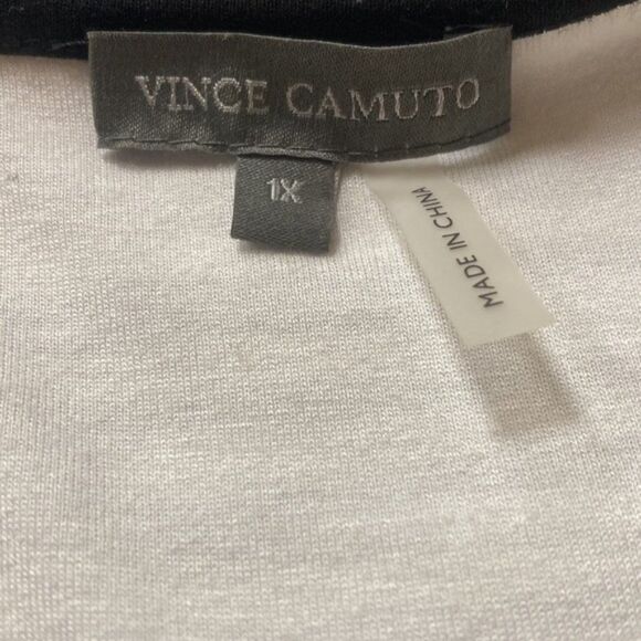 Vince Camuto Dressy Black White Striped Scoop Neck Sheath Dress Plus SIze 1X - Picture 5 of 7